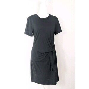 MICHAEL STARS ANTHROPOLOGIE black Zooey short sleeve knotted t-shirt dress SZ S